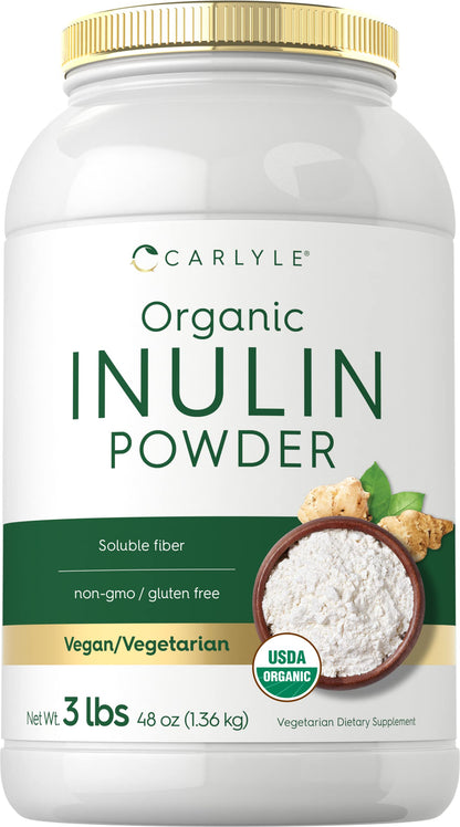 Carlyle Organic Inulin Powder 48oz | Prebiotic Fiber from Jerusalem Artichoke | Vegan & Non-GMO