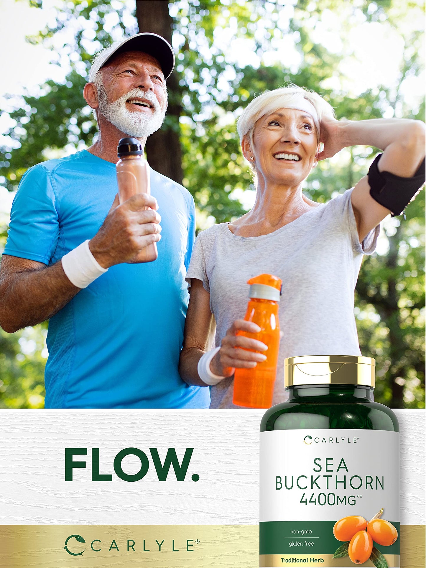 Carlyle Sea Buckthorn Oil Capsules 4400mg – 200 Softgels | Non-GMO, Gluten Free