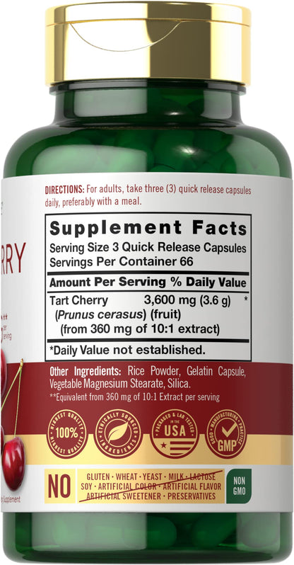 Carlyle Tart Cherry Extract Capsules – 200 Count, Non-GMO & Gluten Free (Pack of 2)