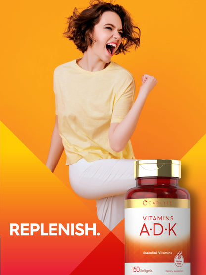Carlyle Vitamin ADK 150 Softgels - Non-GMO Gluten Free Supplement