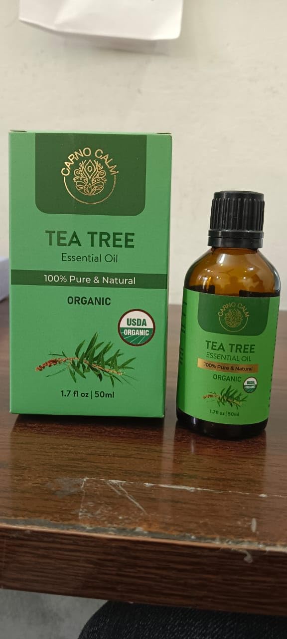 Carno Calm Tea Tree Oil – 100% Pure Organic Essential Oil for Skin, Hair & Nails | 1.7 fl oz