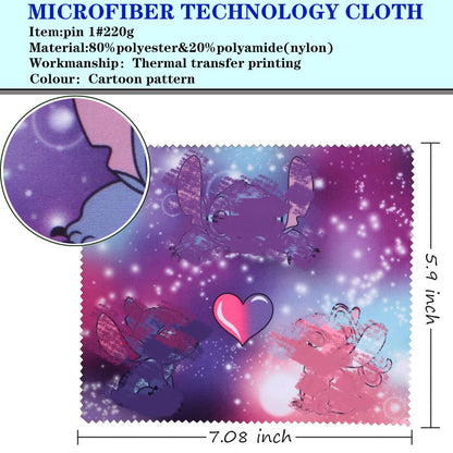 12-Pack Cartoon Colors Microfiber Cleaning Cloths for Glasses, Lenses, Phones & Screens – 7.08 x 5.10 in