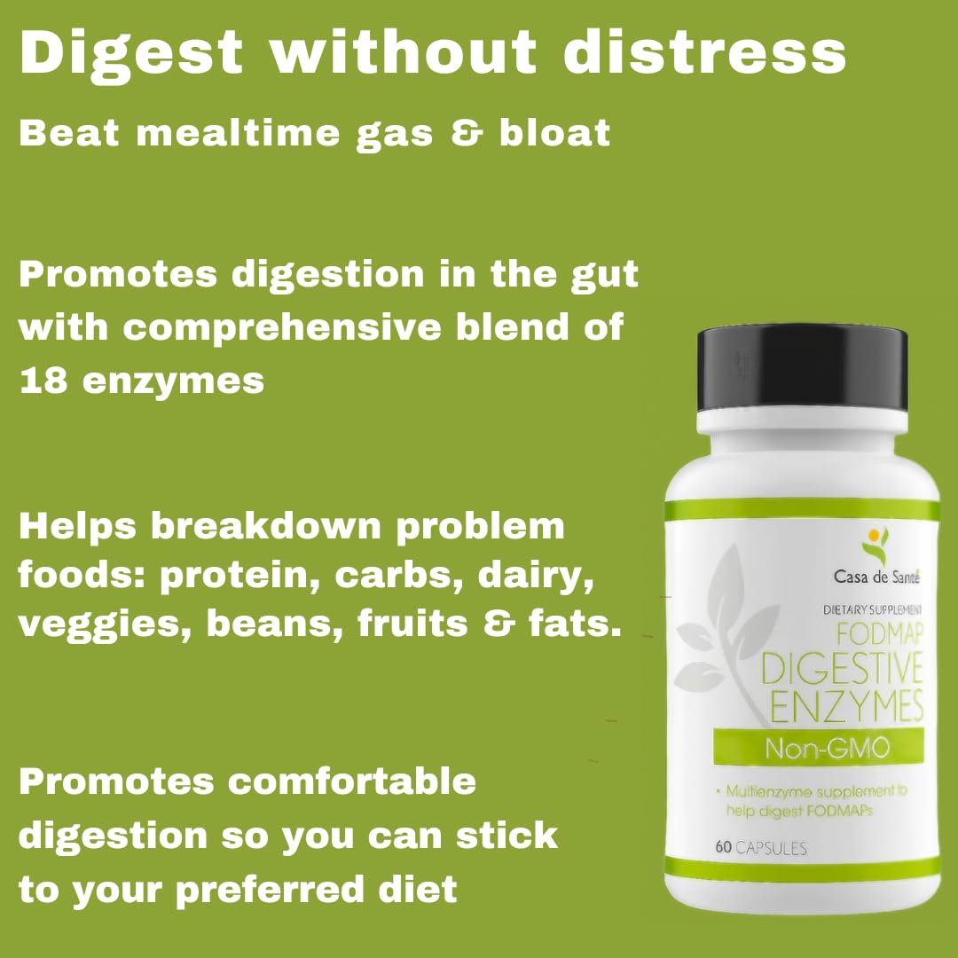 Casa de Sante FODMAP Digestive Enzymes – 18 Enzymes, No GMO