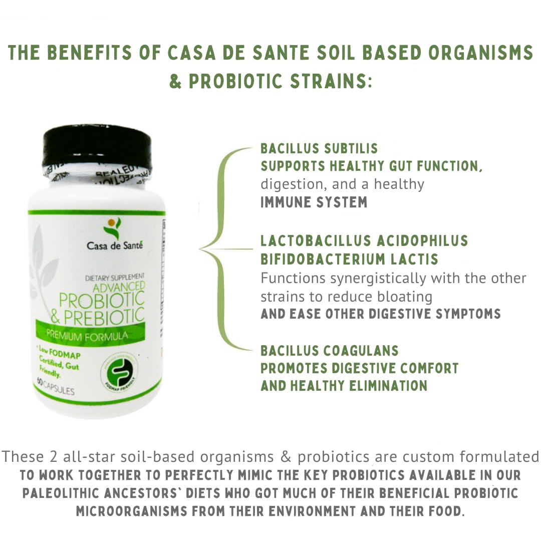 Casa de Sante Low FODMAP Synbiotic Probiotic & Prebiotic (60 Caps)
