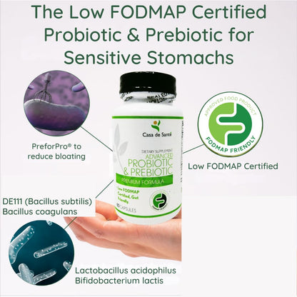 Casa de Sante Low FODMAP Synbiotic Probiotic & Prebiotic (60 Caps)
