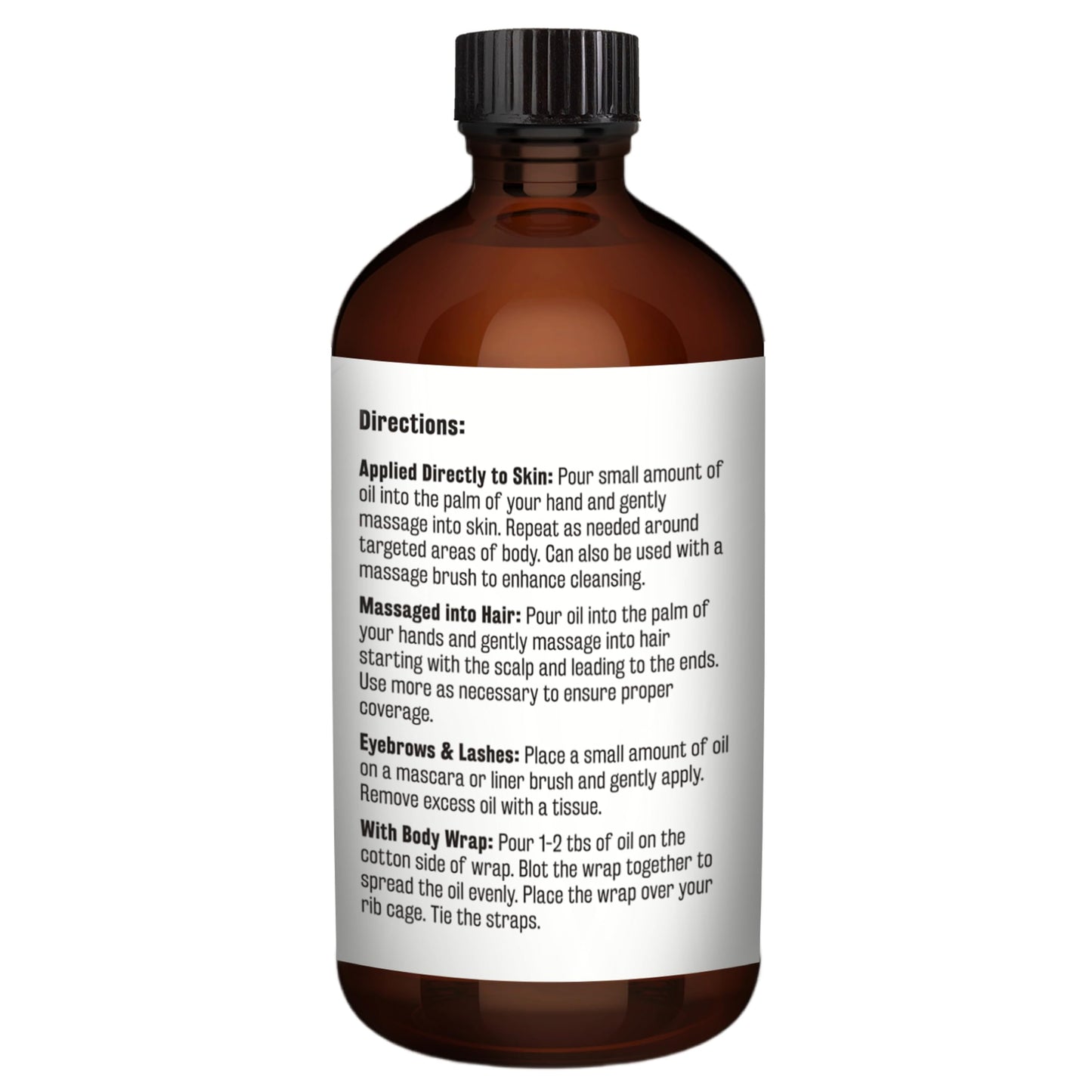 Pure Castor Oil Pack Kit, Large – Hexane-Free Cold-Pressed Castor Oil in Glass Bottle with Adjustable Reusable Organic Cotton Wrap | M3 Naturals