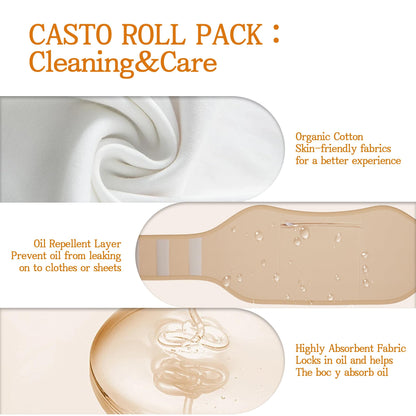 Castor Oil Pack Wrap Organic Cotton – 8-Piece Reusable Kit (Oil Not Included)