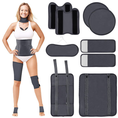 Organic Castor Oil Pack Kit — 9 Pcs Reusable Wraps with Adjustable Straps