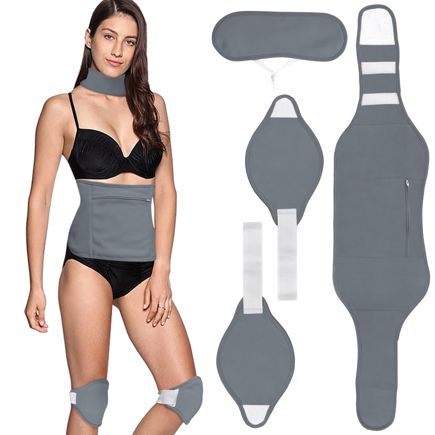 Castor Oil Pack Kit - 4 Pack for Neck, Knee & Abdomen | Reusable, Leak-Proof Wraps