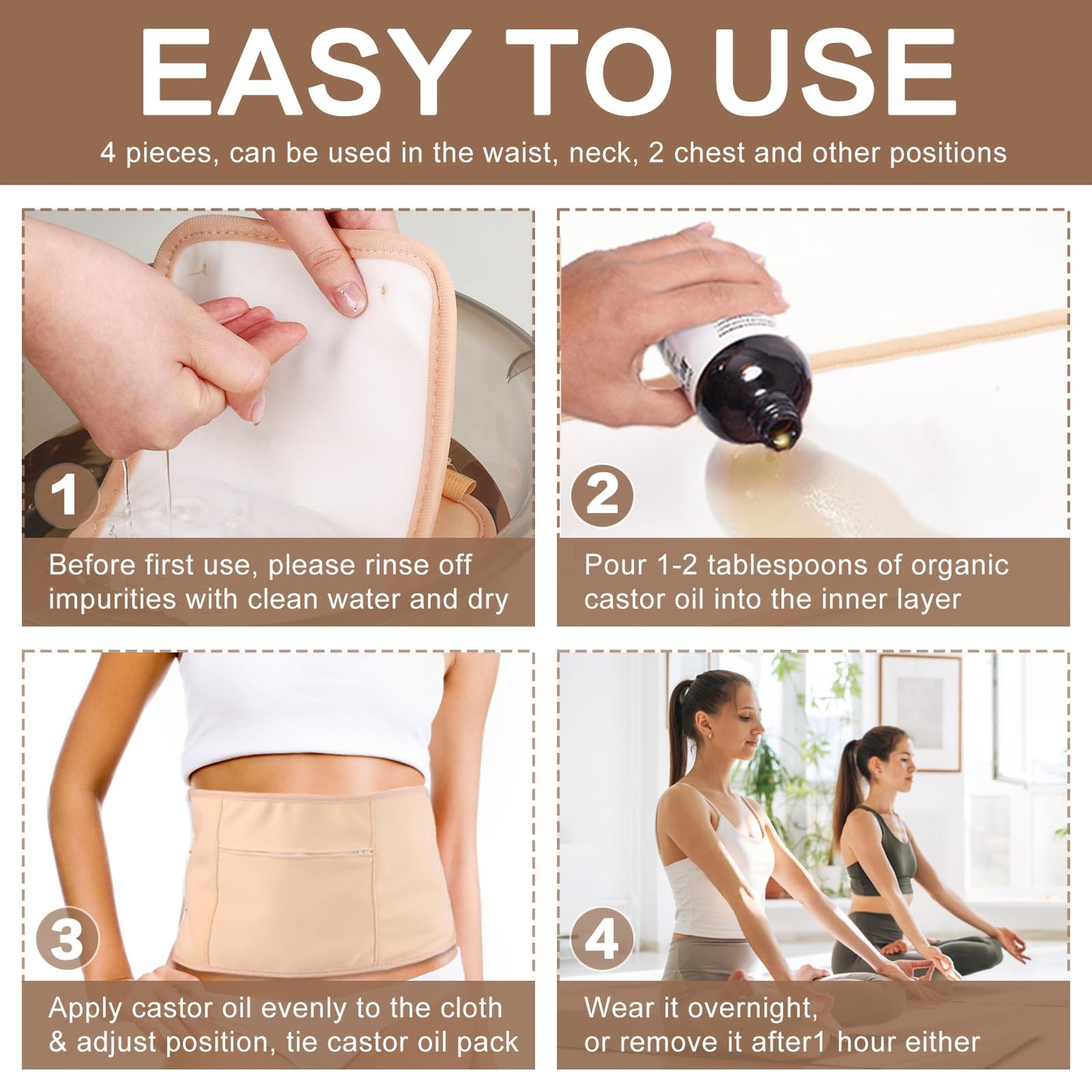 Castor Oil Pack Wrap – Liver Detox & Stomach Relief | Hot/Cold Compress Pads