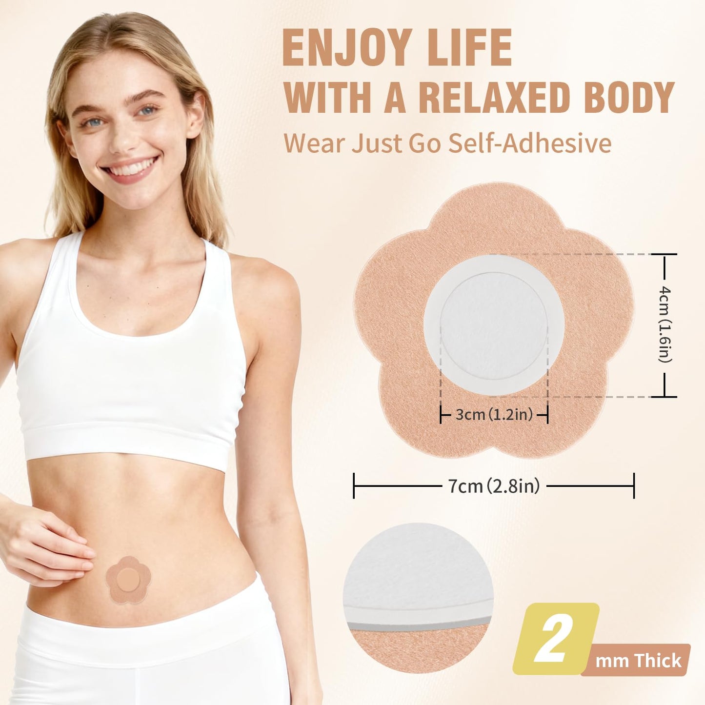 50 Pcs Disposable Castor Oil Patches - Upgraded Leak-Proof Self-Adhesive Belly Button Patch, Portable for All Ages