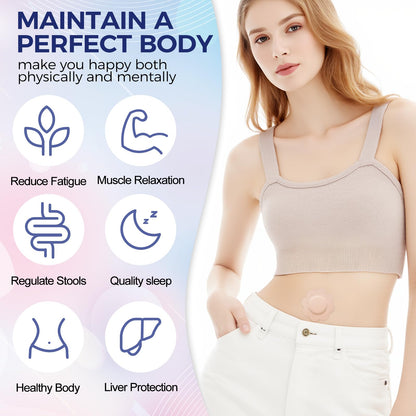 100PCS Castor Oil Patches – Disposable Organic Cotton Belly Button Patches Beige Flowers