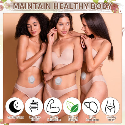 Castor Oil Patches - Disposable Organic Cotton Self-Adhesive Belly Button Patches (60 pcs, 3.15 inch, White)