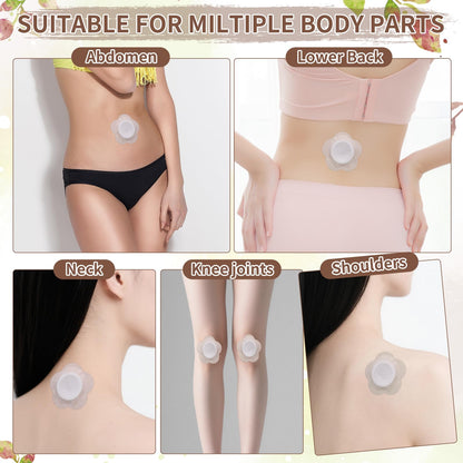 Castor Oil Patches - Disposable Organic Cotton Self-Adhesive Belly Button Patches (60 pcs, 3.15 inch, White)