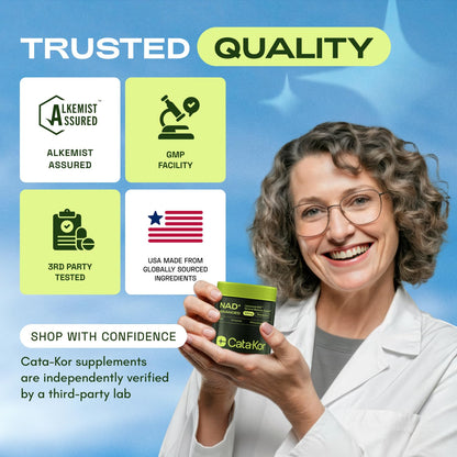 Cata-Kor Liposomal NAD+ with Resveratrol – NMN Alternative | Third-Party Tested