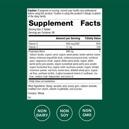 Cataplex A-C by Standard Process – Immune Support & Eye Health | 180 Tablets (90 Servings)