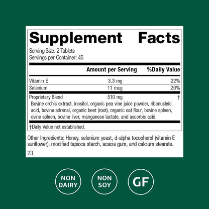 Cataplex E by Standard Process – Whole Food RNA Supplement & Antioxidant (90 Tablets)