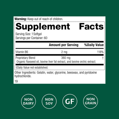 Standard Process Cataplex F – Whole Food Supplement for Metabolism, Skin & Hair Health | Flaxseed Oil, Vitamin B6 | 60 Softgels, Pack of 2