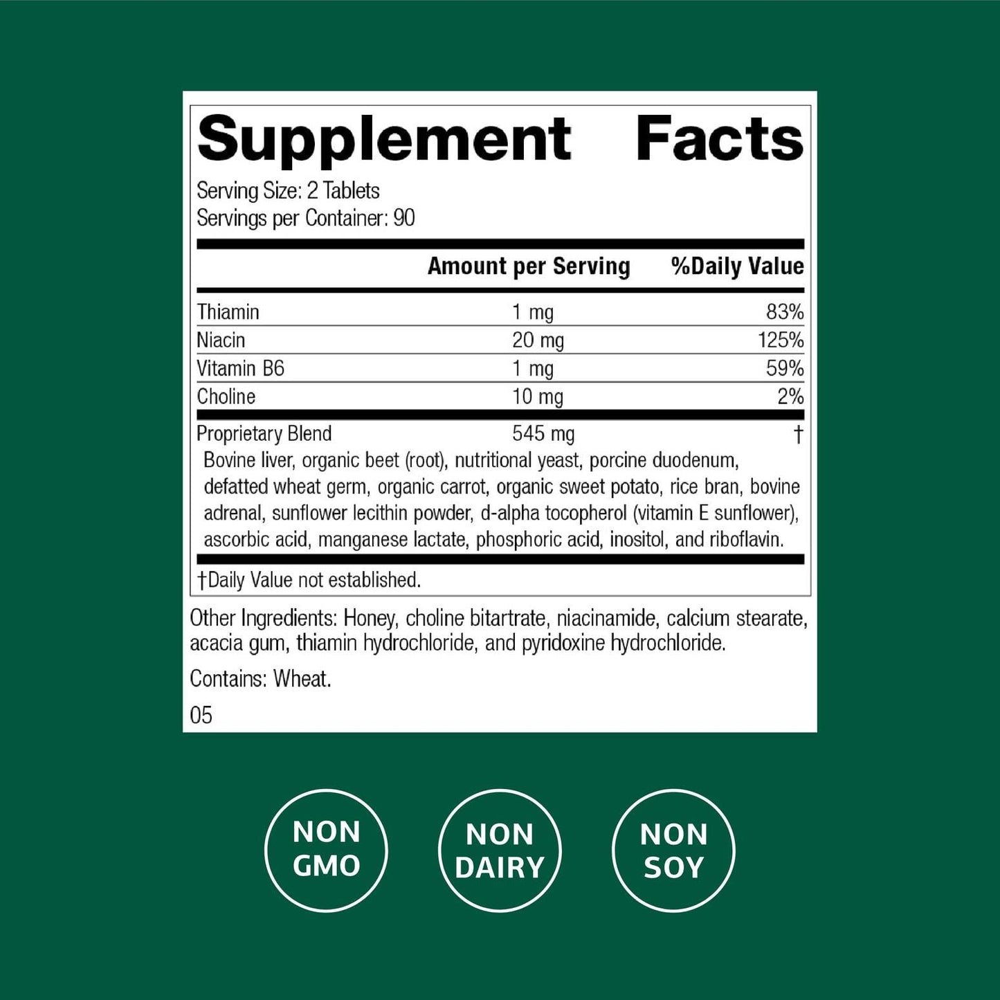 Cataplex B by Standard Process – Nervous System & Heart Health | Energy & Metabolism | 180 Tablets