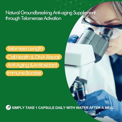 CAW Nano Cycloastragenol 98% 5mg 30 Caps | Anti-Aging Telomere Plus | Non-GMO, Made in USA | Better Absorption | Enteric-Coated Vegetarian Capsules (6 Bottles)