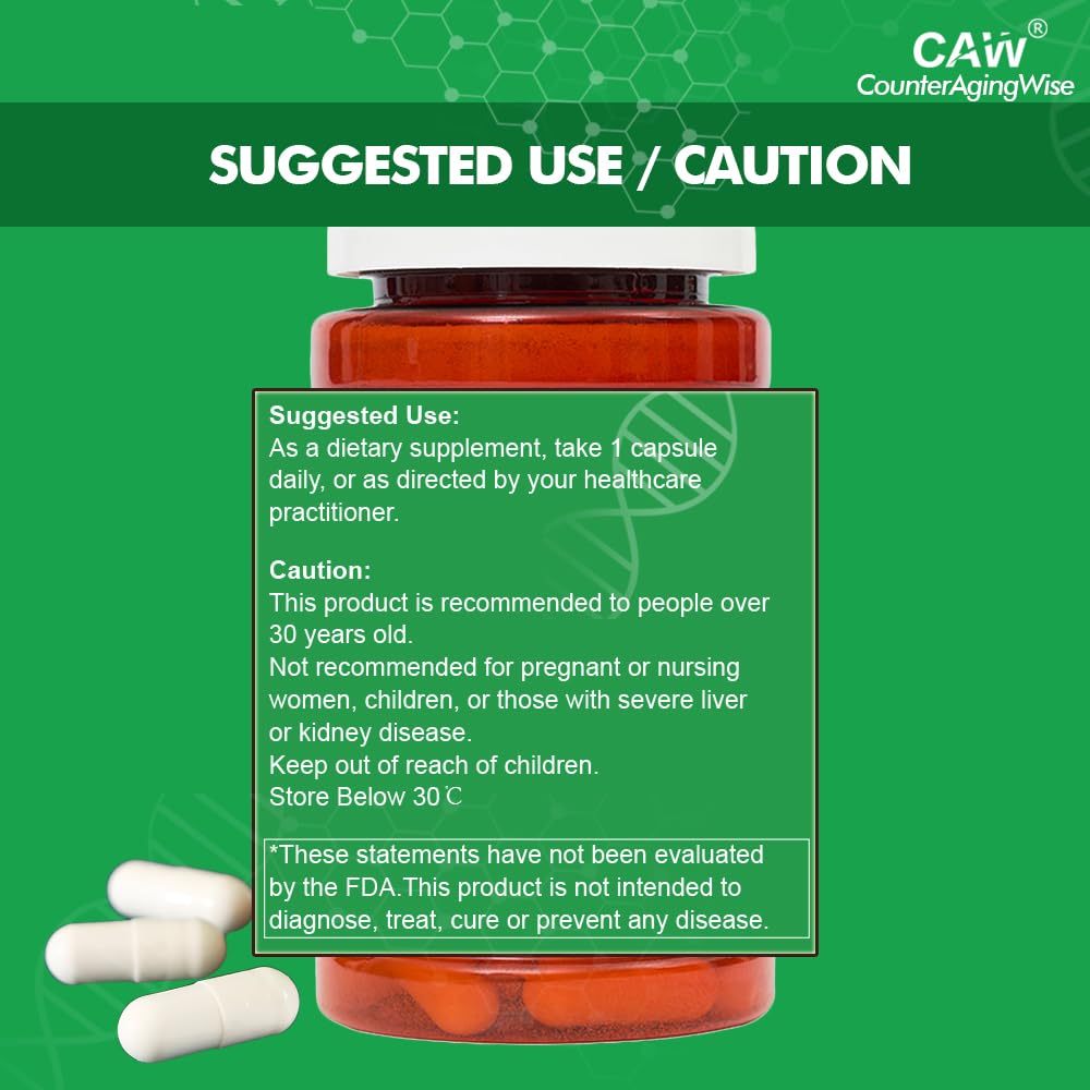 CAW Nano Cycloastragenol 98% 5mg 30 Caps | Anti-Aging Telomere Plus | Non-GMO, Made in USA | Better Absorption | Enteric-Coated Vegetarian Capsules (3 Bottles