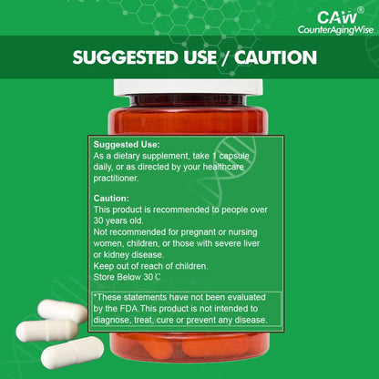 CAW Nano Cycloastragenol 98% 5mg 30 Caps | Anti-Aging Telomere Plus | Non-GMO, Made in USA | Better Absorption | Enteric-Coated Vegetarian Capsules (3 Bottles