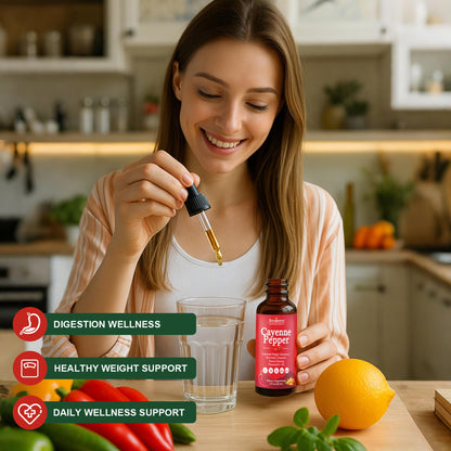 Cayenne Pepper Drops Liquid Supplement – Smooth & Sweet (4 fl oz)