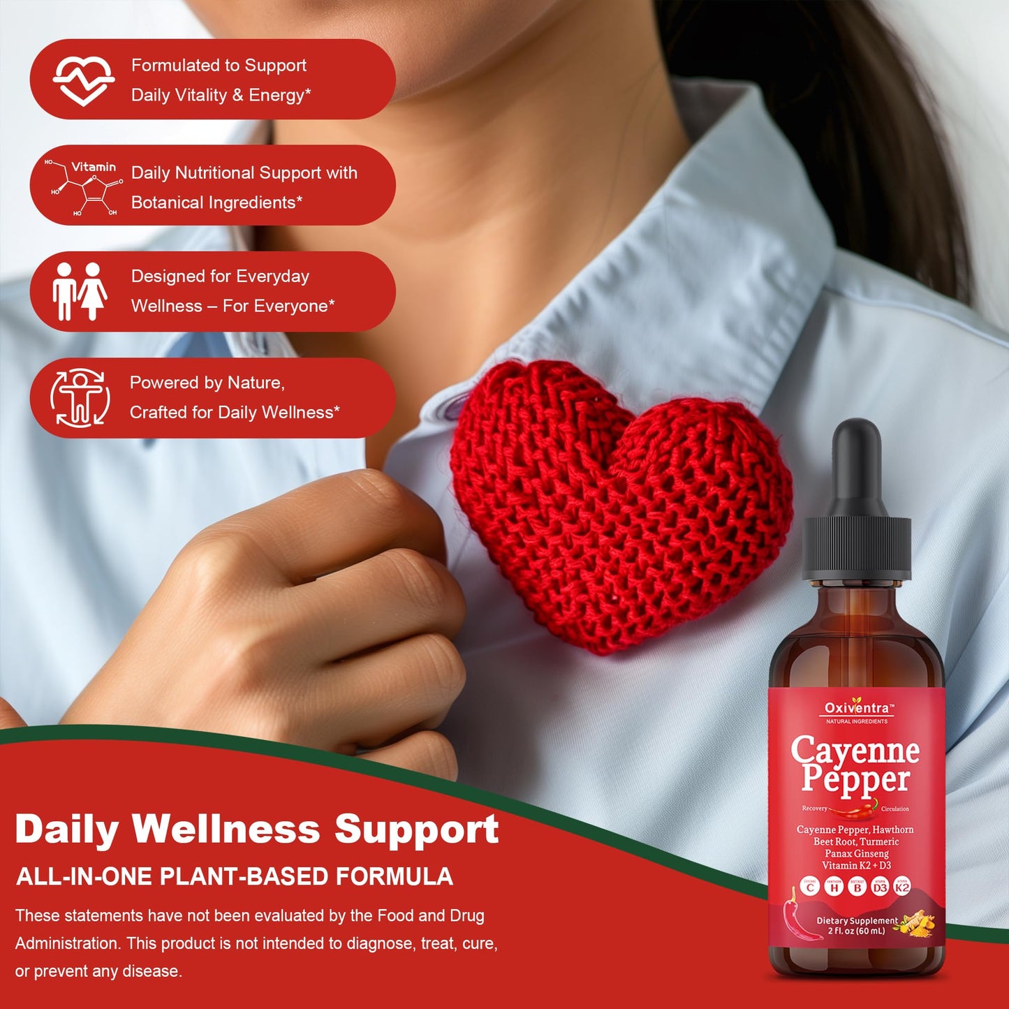 Cayenne Pepper Drops Liquid Supplement – Smooth & Sweet (4 fl oz)
