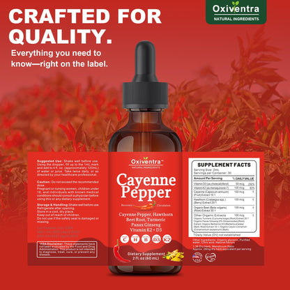 Cayenne Pepper Drops Liquid Supplement – Smooth & Sweet (4 fl oz)
