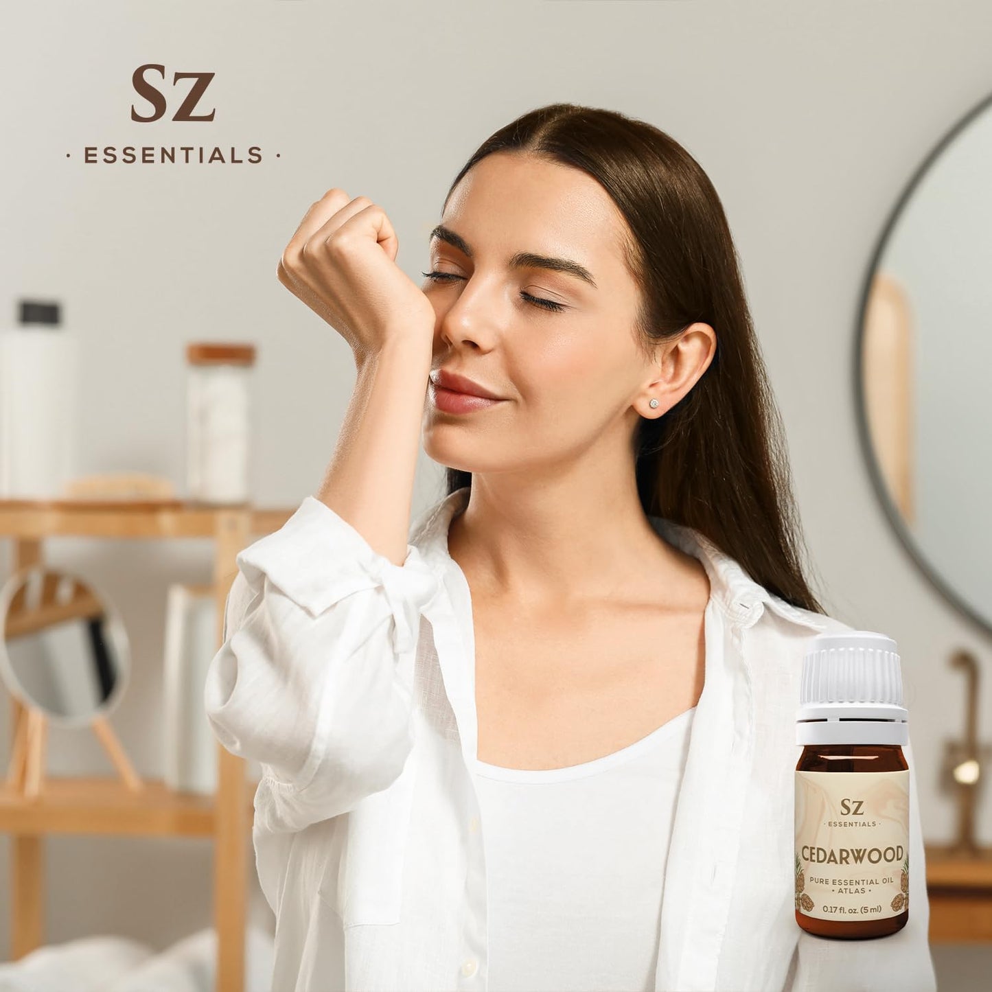 Sz Essentials - Cedarwood Essential Oil (Cedrus atlantica) – Therapeutic Grade, 100% Pure & Natural, 5ml (0.17 fl oz)