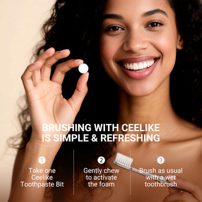 CEELIKE 5% Hydroxyapatite Toothpaste Tablets – Natural Cleaning & Enamel Strength (62 Count)