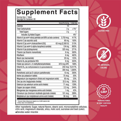 Celebrate Vitamins Multi ADEK Chewables Iron Free | Bariatric Multivitamin 60 Tablets