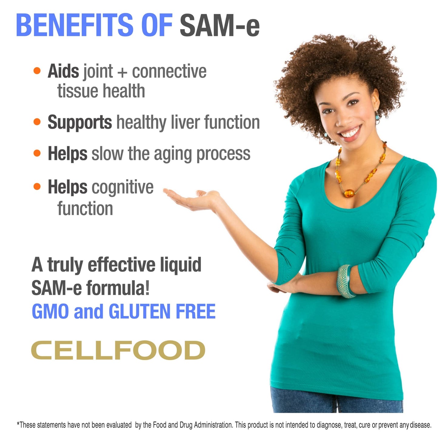 Cellfood SAM-e Liquid Formula+ 1 oz | Joint Support & Liver Health | Gluten Free, Non-GMO | 30-Day Supply