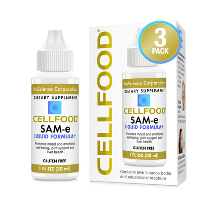 Cellfood SAM-e Liquid Formula+ | 1 fl oz Pack of 3 – Mood, Joint & Liver Health