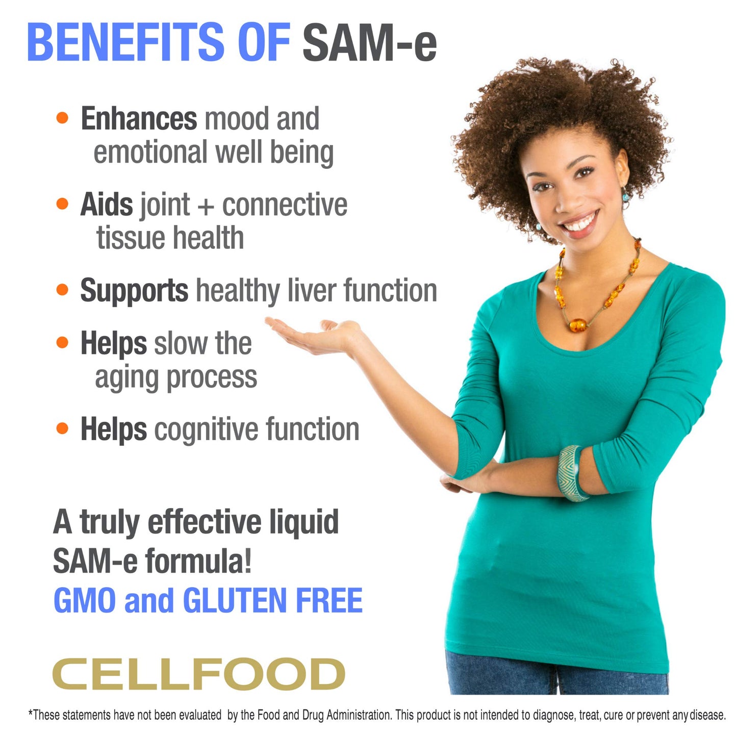 Cellfood SAM-e Liquid Formula+ | 1 fl oz Pack of 3 – Mood, Joint & Liver Health