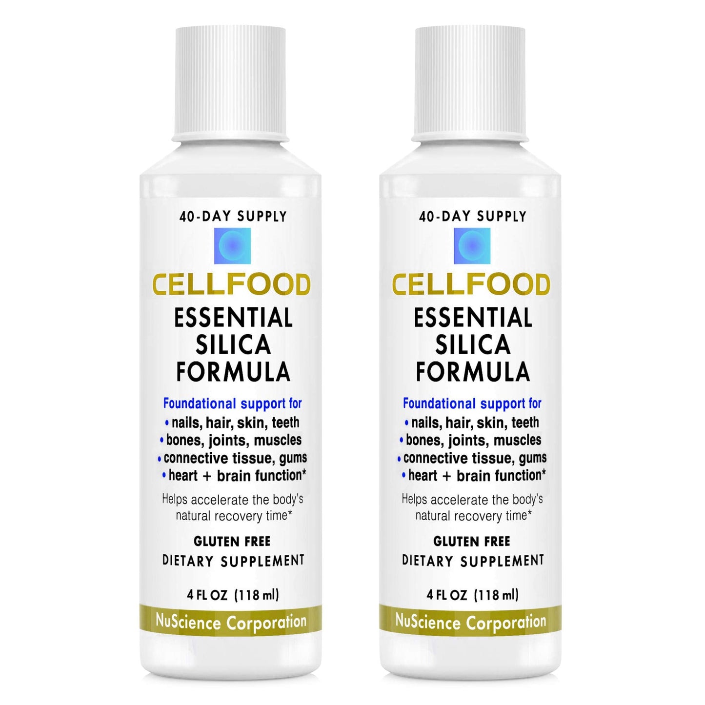 Cellfood Essential Silica Anti-Aging Formula – 4 oz, 2 Pack | Supports Bones, Joints, Hair, Skin, Nails