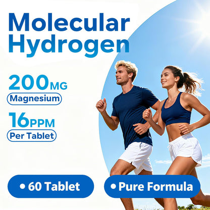 Hydrogen Water Tablets 16 PPM | 200mg Magnesium | Fast-Dissolving Drinking Water Tablets (60 Count)