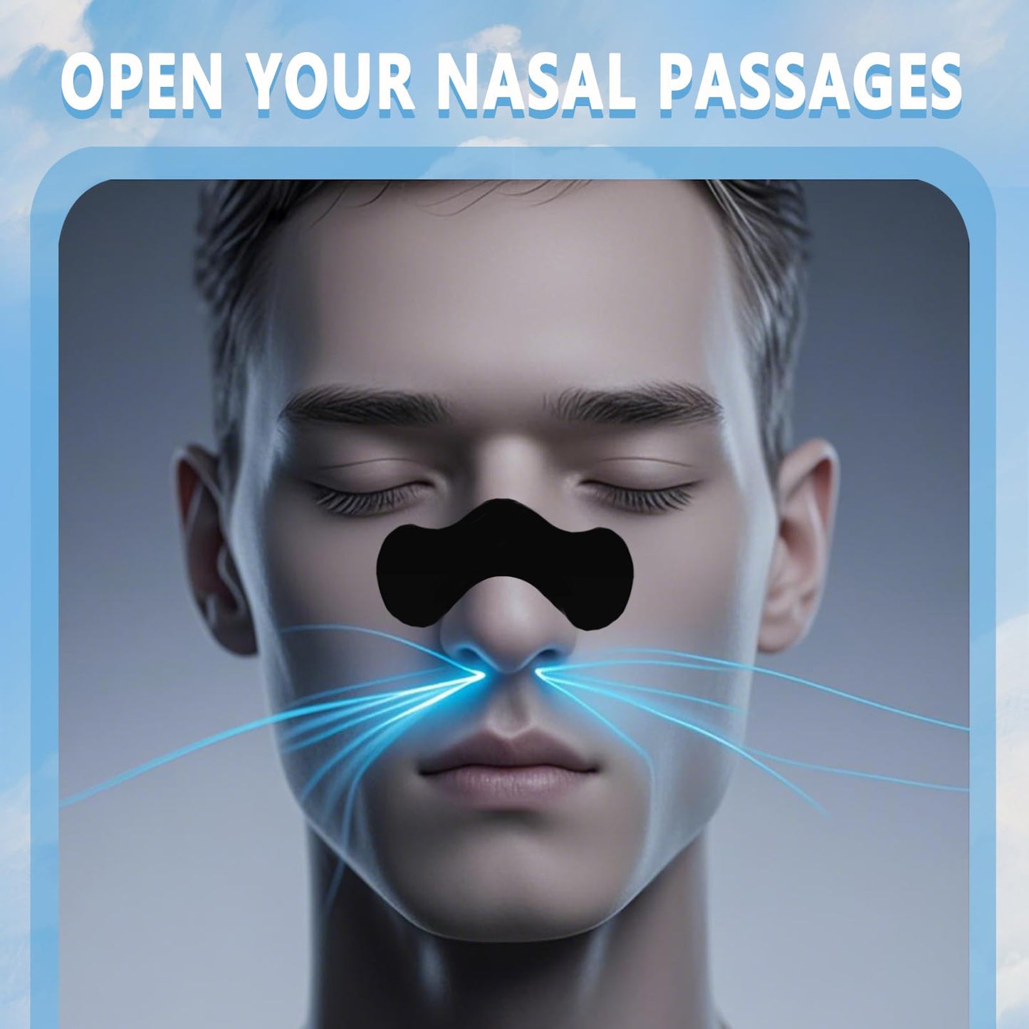 cenlomat Nasal Strips for Snoring (30 Count) – Clear Airways, Gentle On Skin (Black)