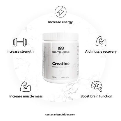 Centenarius Nutrition Creapure® Creatine Monohydrate Powder – Unflavored Micronized for Strength & Endurance