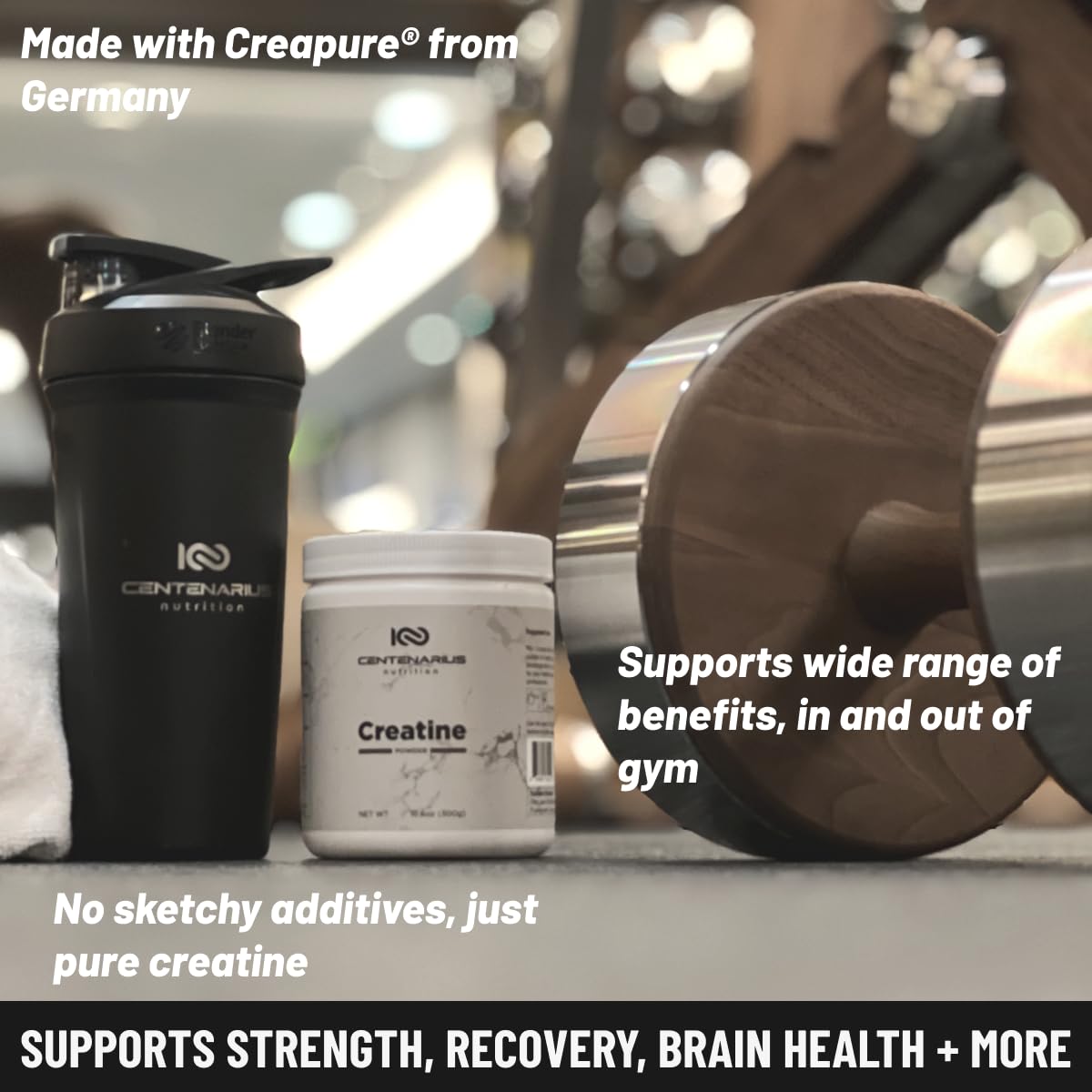 Centenarius Nutrition Creapure® Creatine Monohydrate Powder – Unflavored Micronized for Strength & Endurance
