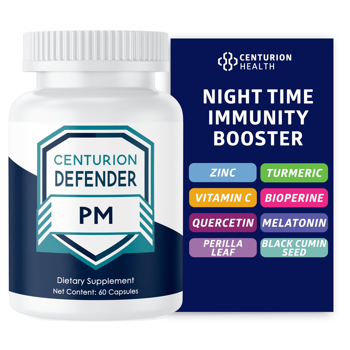 Centurion Defender PM – 9-in-1 Natural Sleep & Immune Support, 60 Caps