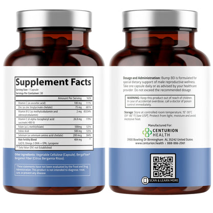 Centurion Labs Bump BD – Natural Male Fertility Support, 30 Capsules