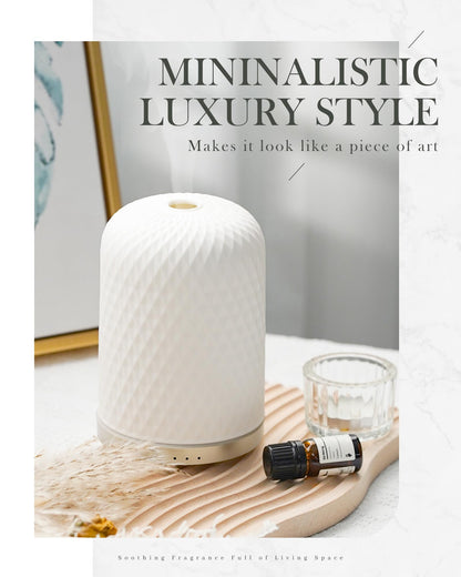 Essential Oil Diffuser 110ML – Ceramic Ultrasonic Diffuser, White
