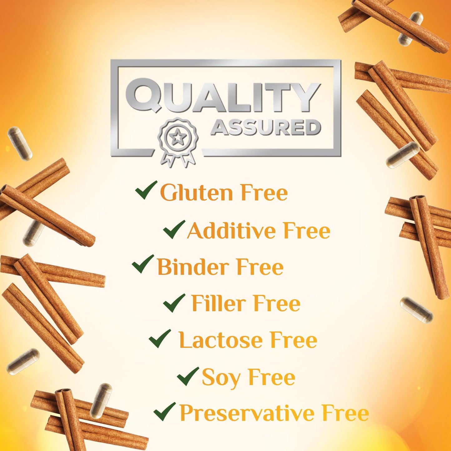 Ceylon Cinnamon Capsules 1800mg - Organic, Non-GMO, Gluten Free | 120 Capsules