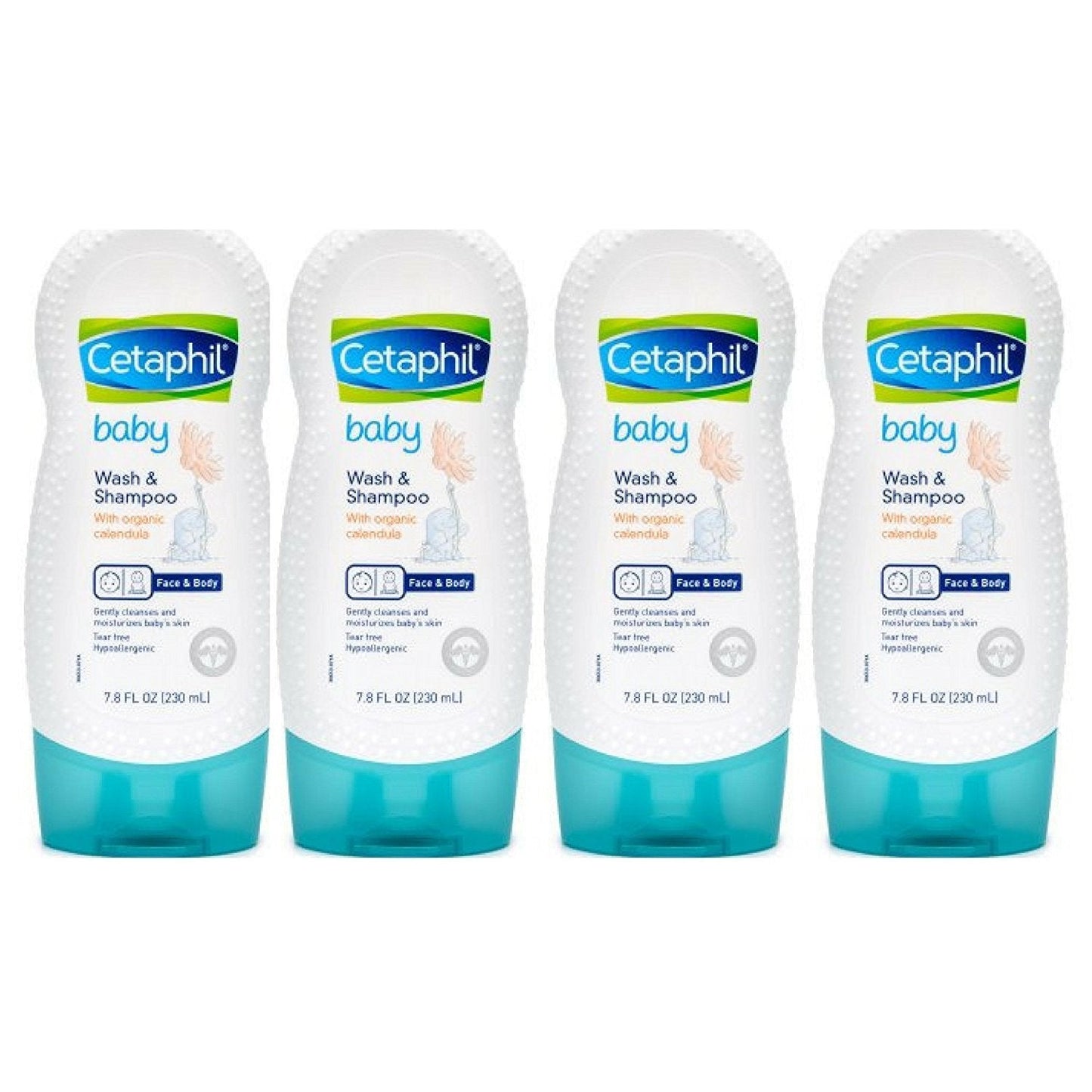 Cetaphil Baby Wash and Shampoo with Organic Calendula - 7.8 oz Pack of 4
