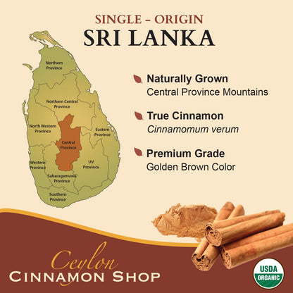 Ceylon Cinnamon Shop: Organic Ceylon Cinnamon Supplement, 180 Capsules (3 Month Supply)