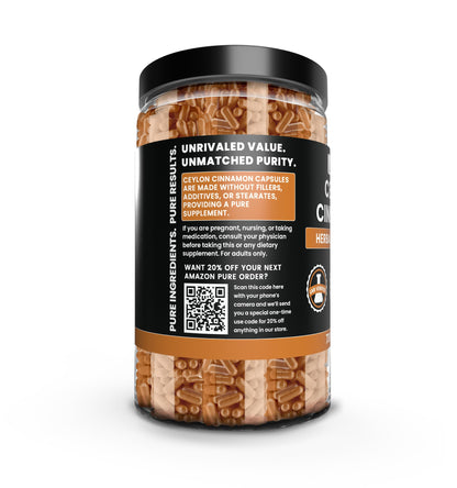 Ceylon Cinnamon Capsules 730 – Pure, Original Ingredients, Lab Verified