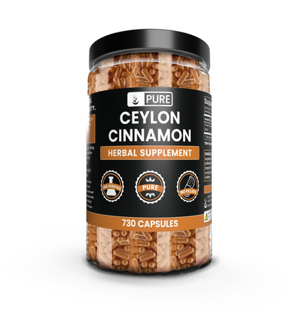 Ceylon Cinnamon Capsules 730 – Pure, Original Ingredients, Lab Verified