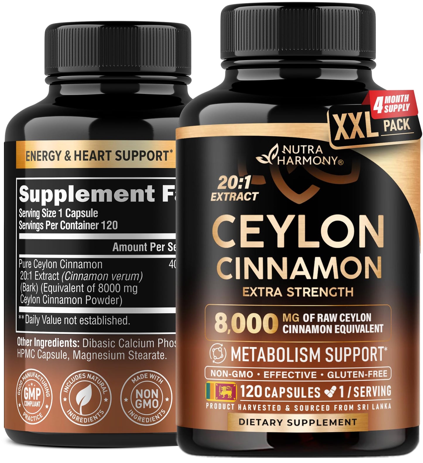 Ceylon Cinnamon Capsules - Extra Strength - 120 Caps - USA Made