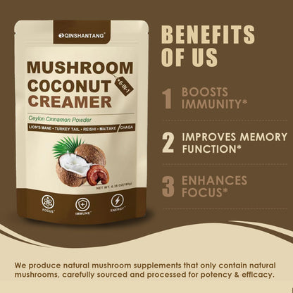 Mushroom Coconut Creamer - 5 Mushrooms & Ceylon Cinnamon | 6.35oz